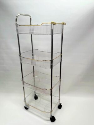 Organizador 4 Pisos Con Ruedas Fino Metalico Y Plastico 35.5X26X69Cm