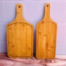 Tabla De Picar Con Mango Madera Rectangular Mediana 16X44X1Cm