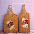 Tabla De Picar Con Mango Madera Rectangular Mediana 22X44X1Cm