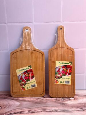 Tabla De Picar Con Mango Madera Rectangular Mediana 22X44X1Cm