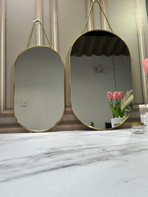 Espejo Pared Dorado Vidrio/Mdf 30X48Cm