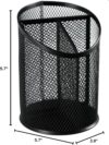 Organizador De Oficina Vaso Metalico Mediano De 3 Espacios