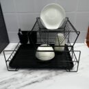 Escurridor Metalico 2 pisos Con Accesorios Para Cubiertos