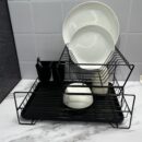 Escurridor Metalico 2 pisos Con Accesorios Para Cubiertos