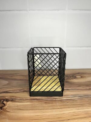 Porta Cubiertos Vertical en hierro y madera