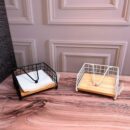 Servilletero Metalico Y Madera Fino 15X15X7Cm