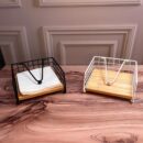 Servilletero Metalico Y Madera Fino 15X15X7Cm