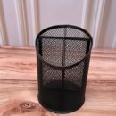 Organizador De Oficina Vaso Metalico Mediano De 3 Espacios