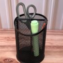 Organizador De Oficina Vaso Metalico Mediano De 3 Espacios