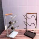 Organizador De Tapas De Ollas Metalico Inoxidable Fino 16X13X34Cm