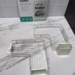 Organizador De baño esquinero x 2 unds, con Adhesivos y Accesorio Extra