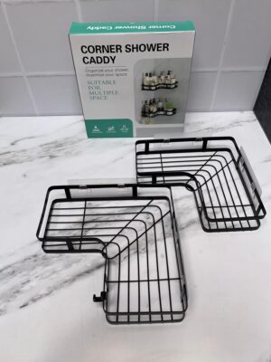 Organizador de baño o cocina x 2 unds Con Adhesivos  Esquinero Metálico