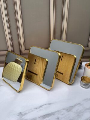 Espejo Dorado Con Basevidrio/Mdf 175X175Cm