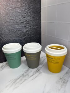 Caneca Forma Vaso De Cafe Con Tapa Mediana 21X21X27Cm