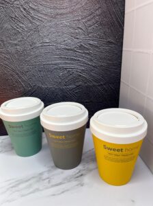 Caneca Forma Vaso De Cafe Con Tapa Mediana 21X21X27Cm