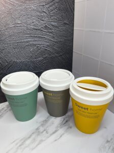 Caneca Forma Vaso De Cafe Con Tapa Mediana 21X21X27Cm