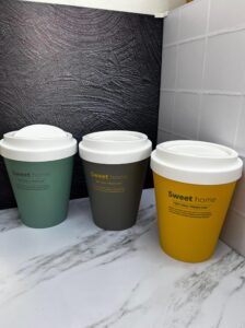 Caneca Forma Vaso De Cafe Con Tapa Grande 26X26X32Cm