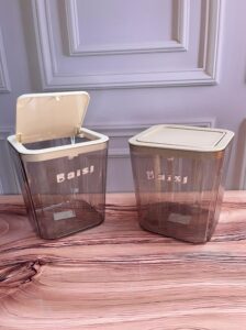 Contenedor Tapa Click Automatica Fina Mediana 15X15X16Cm