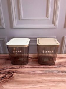 Contenedor Tapa Click Automatica Fina Mediana 15X15X16Cm