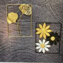 Decoracion Marco Peq Pared Hojas Metal 25X195Cm