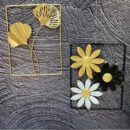 Decoracion Marco Peq Pared Hojas Metal 25X195Cm