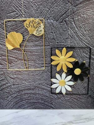 Decoracion Marco Peq Pared Hojas Metal 25X195Cm