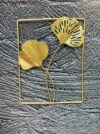 Decoracion Marco Peq Pared Hojas Metal 25X195Cm