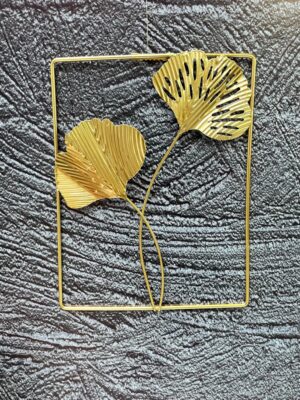 Decoracion Marco Peq Pared Hojas Metal 25X195Cm