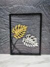 Decoracion Marco Pared Hojas Metal 30X40Cm