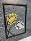 Decoracion Marco Pared Hojas Metal 30X40Cm