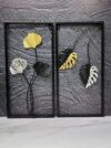 Decoracion Marco Pared Hojas Metal 25X50Cm