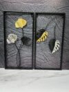 Decoracion Marco Pared Hojas Metal 25X50Cm