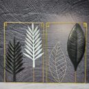 Decoracion Marco Pared Hojas Metal 41X265Cm
