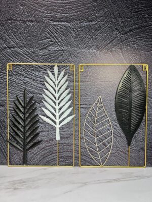 Decoracion Marco Pared Hojas Metal 41X265Cm