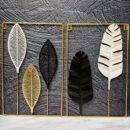 Decoracion Marco Pared Hojas Metal 41X265Cm