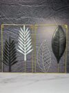 Decoracion Marco Pared Hojas Metal 41X265Cm