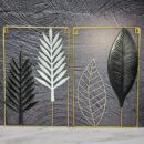 Decoracion Marco Pared Hojas Metal 41X265Cm