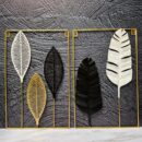 Decoracion Marco Pared Hojas Metal 41X265Cm