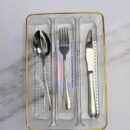 Organizador De Cubiertos Transparente Dorado Eco 265X18X45Cm