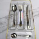 Organizador De Cubiertos Transparente Dorado 33X18X45Cm