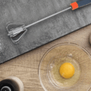 Batidor Fino Manual Metal/Plastico 12"