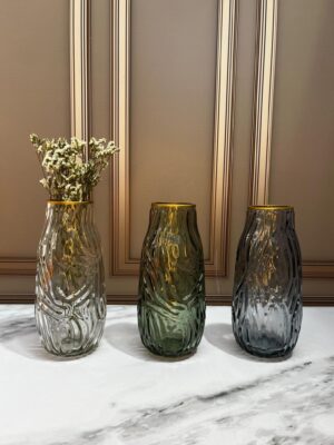 Florero Vidrio Pequeño Corrugado 55X20Cm