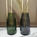 Florero Vidrio  pequeño de lineas  55X20Cm