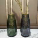 Florero Vidrio  pequeño de lineas  55X20Cm