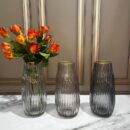 Florero Vidrio  pequeño de lineas  55X20Cm