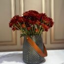 Florero Vidrio Manija Cuero Fino 10X15Cm