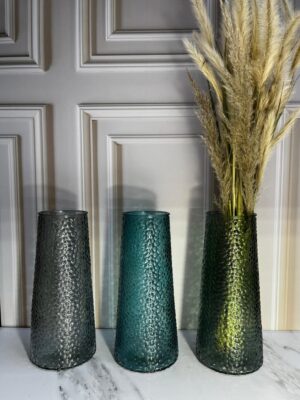 Florero Vidrio Con Borde Dorado 9X275Cm