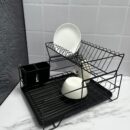 Escurridor Metalico 2 pisos Con Accesorios Para Cubiertos