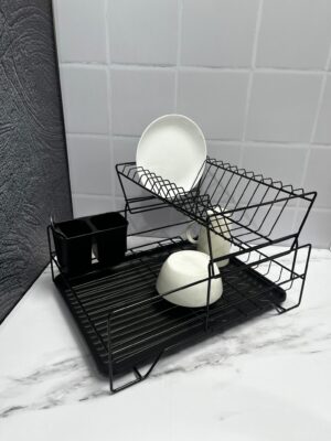 Escurridor Metalico 2 pisos Con Accesorios Para Cubiertos