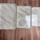 Set X3 Bandejas Rectangulares  de Melamina tipo Marmol
